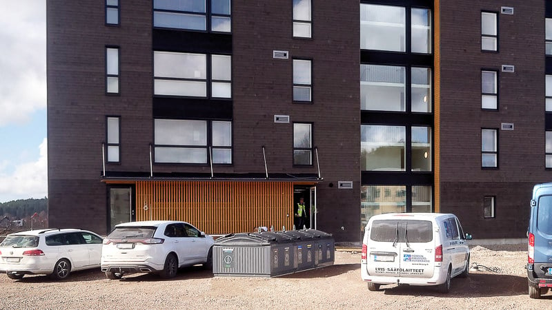 Asuntomessut 2023 Loviisa, puukerrostalon jätepiste